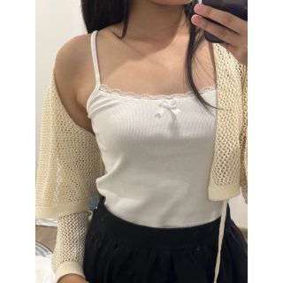 Áo hai dây phối ren đính nơ