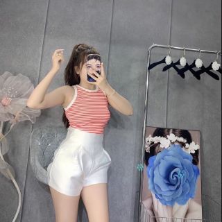 Áo ba lỗ sọc dáng dài form chuẩn