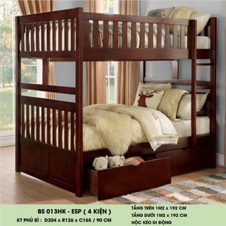 Giường tầng trẻ em có hộc kéo 1.2m x 1.93m xuất khẩu | Mã: BF 013HK | Giường Tầng DAV