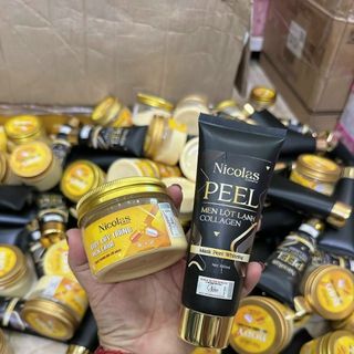 Combo Kem Peel Men Lột Lạnh Collagen + Kem Body Cấy Trắng Men Chua Nicolas Cosmetic giá sỉ