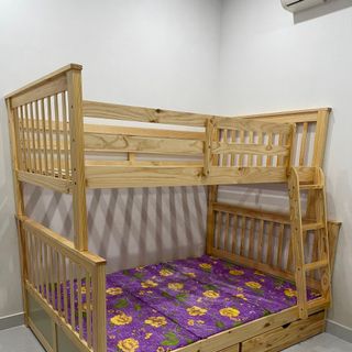 Giường tầng trẻ em có hộc kéo 1.4m  x 1.93m  xuất khẩu | Mã: BF 168 | Giường Tầng DAV giá sỉ
