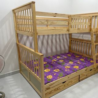 Giường tầng trẻ em có hộc kéo 1.4m x 1.93m xuất khẩu | Mã: BF 168 | Giường Tầng DAV