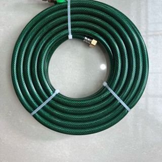 [Bộ 3m xanh] Dây xịt rửa xe tưới cây, chất lượng nhựa dẻo 2 lớp có sợi polyester gia cường / sẵn vòi xịt tăng áp đồng thau và ren trong 21 kết nối vòi nước