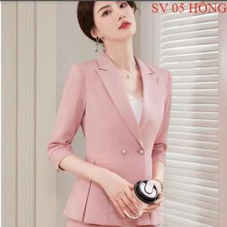 Bộ Vest Nữ 02 LỚP SV 05 phong cách Hàn Quốc sang trọng,quý phái Tay ngắn