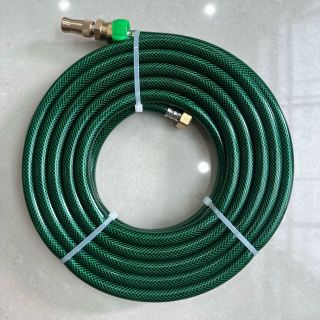 [Bộ 5m xanh] Dây xịt rửa xe tưới cây, chất lượng nhựa dẻo 2 lớp có sợi polyester gia cường / sẵn vòi xịt tăng áp đồng thau và ren trong 21 kết nối vòi nước