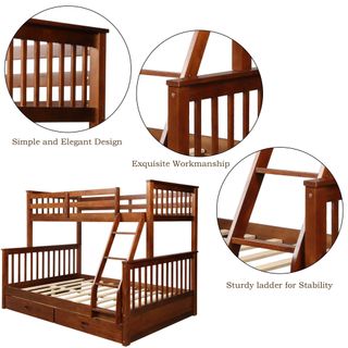 Giường hai tầng có hộc kéo 1m - 1.4M x 1.93m xuất khẩu | Mã: BF 128 | Giường Tầng DAV