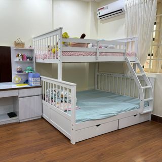 Giường hai tầng có hộc kéo 1m - 1.4M x 1.93m xuất khẩu | Mã: BF 128 | Giường Tầng DAV