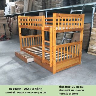 Giường tầng trẻ em có hộc kéo 1m x 1.93m xuất khẩu | Mã: BS 012 | Giường Tầng DAV giá sỉ