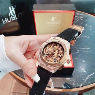 ĐỒNG HỒ NAM TRUNG CẤP HUB MẶT TRÒN GIẢ CƠ DÂY DA 2