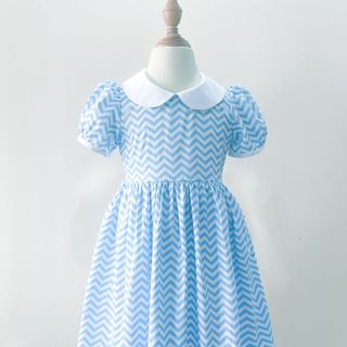 Váy Cho Bé Gái Đầm Cổ Sen Vải Cotton Mát Thấm Hút Tốt