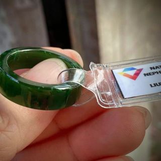Nhẫn ngọc bích thiên nhiên, kiểm định PNJ/AD lub