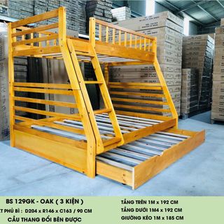 Giường tầng trẻ em có hộc kéo 1.4m x 1.93m xuất khẩu | Mã: BF 129 | Giường Tầng DAV