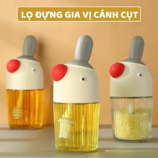 Hũ đựng gia vị đẹp có kèm thìa - Lọ thủy tinh đựng gia vị kèm muỗng dung tích 250ML