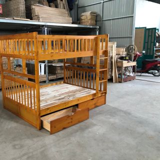 Giường tầng trẻ em có hộc kéo 1.4m x 1.93m xuất khẩu | Mã: BF 015HK | Giường Tầng DAV