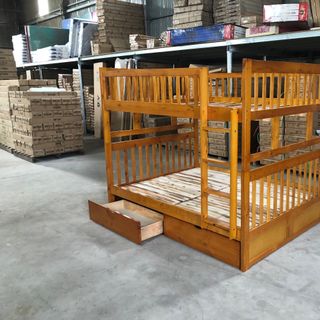 Giường tầng trẻ em có hộc kéo 1.4m x 1.93m xuất khẩu | Mã: BF 015HK | Giường Tầng DAV