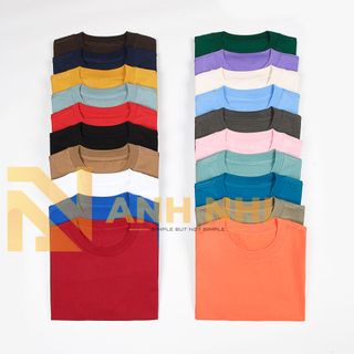 Áo Thun Trơn, Áo Thun Cổ Tròn, Áo Thun Cotton Oversize Unisex Nam Nữ 100%