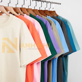 Áo Thun Trơn, Áo Thun Cổ Tròn, Áo Thun Cotton Oversize Unisex Nam Nữ 100%