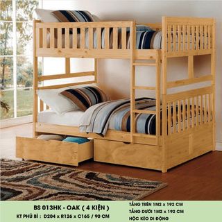 Giường tầng trẻ em có hộc kéo 1.2m  x 1.93m  xuất khẩu | Mã: BF 013HK | Giường Tầng DAV giá sỉ
