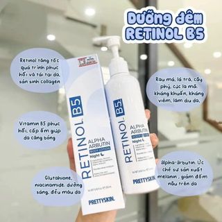 Kem Dưỡng Body Ban Đêm RETINOL B5 PRETTYSKIN, Tái Tạo, Phục Hồi & Dưỡng Trắng Da Chuyên Sâu250ml