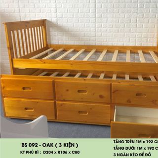 Giường tầng xuất khẩu có hộc kéo 1m x 1.93m và 1.2mx 1.93m xuất khẩu | Mã: BF 092 - 094 | Giường Tầng DAV