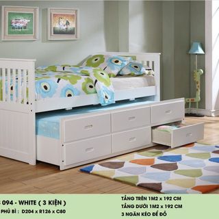 Giường tầng xuất khẩu có hộc kéo 1m x 1.93m và 1.2mx 1.93m xuất khẩu | Mã: BF 092 - 094 | Giường Tầng DAV