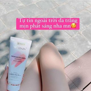Kem Dưỡng Thể Trắng Da Chống Nắng Premium Collagen Whitening Body Lotion 200ml da từ sâu bên trong, cải thiện sắc tố qua từng ngày.