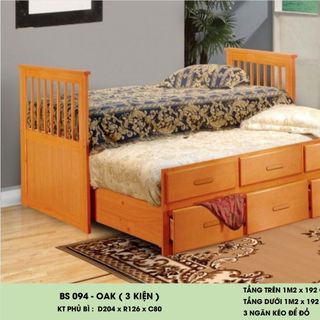 Giường tầng xuất khẩu có hộc kéo 1m x 1.93m và 1.2mx 1.93m xuất khẩu | Mã: BF 092 - 094 | Giường Tầng DAV