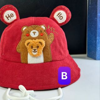 Nón bucket trẻ em hai chú gấu CQ