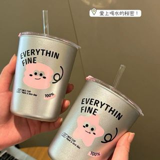 Ly thuỷ tinh kèm ống hút 400ml
