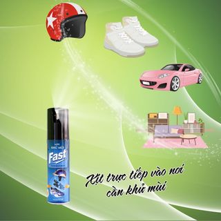 Xịt khử mùi đa năng Fast 125ml khử mùi hôi trong giày vớ, nón bảo hiểm, xe ô tô - SPCa000001