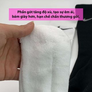Tất N-i-k-e dệt kim cổ cao, dài 17cm, mềm mại trơn mịn, unisex, co dãn 4 chiều thoáng khí, vớ thể thao dệt kim N-i-k-e