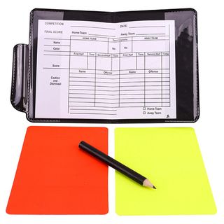 Bộ thẻ đỏ, vàng trọng tài bóng đá, kèm bút và sổ tay bọc da sang trọng, thẻ trọng tài Fifa