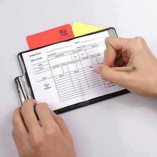 Bộ thẻ đỏ, vàng trọng tài bóng đá, kèm bút và sổ tay bọc da sang trọng, thẻ trọng tài Fifa