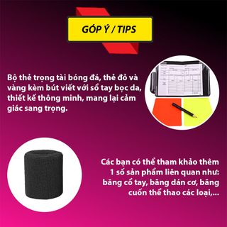 Bộ thẻ đỏ, vàng trọng tài bóng đá, kèm bút và sổ tay bọc da sang trọng, thẻ trọng tài Fifa