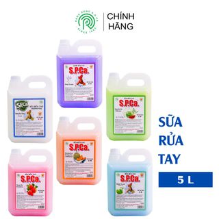 Nước rửa tay kháng khuẩn S.P.Ca can 5L rửa sạch vết bẩn, khử mùi an toàn với da tay - SPCa000007