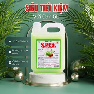 Nước rửa tay kháng khuẩn S.P.Ca can 5L rửa sạch vết bẩn, khử mùi an toàn với da tay - SPCa000007