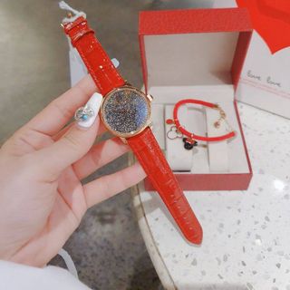 SET ĐỒNG HỒ NỮ CAO CẤP DÂY DA MẶT ĐÁ LẤP LÁNH KÈM LẮC TAY HOẶC DÂY CHUYỀN 1