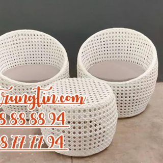 ghế cafe giá rẻ bàn ghế mây màu trắng ghế trứng nhựa giả mây màu trắng