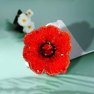 Ghim Cài Áo Hình Hoa Đỏ 7cm Thiết Kế Riêng Làm Thủ Công Bằng Tay Thời Trang Cao Cấp Dành Cho Nữ giá sỉ
