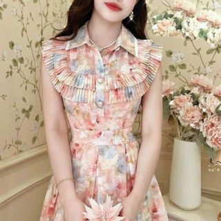 Đầm dự tiệc lụa hoa cao cấp, mềm mại, sang trong,thanh lịch với thiết kế dáng xoè giúp che khuyết điểm N22