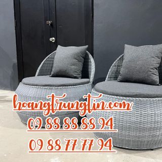 ghế mây trứng tròn màu trắng bàn ghế nhựa giả mây ngoài trời bàn ghế cafe giá rẻ ghế mây tre lá nhựa