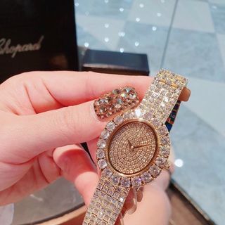 ĐỒNG HỒ NỮ CAO CẤP CHOPA FULL ĐÁ XOÀN PHA LÊ LẤP LÁNH