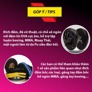 Đích đấm, đá võ thuật, đích đỡ bàn tay xỏ ngón có đệm lót EVA trợ lực siêu êm, hỗ trợ tập boxing, MMA, Muay Thái
