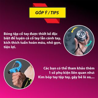 Bóng luyện cổ tay, lực xoay bán tự động, nâng tầm sức mạnh cánh tay, bóng tập cơ tay Gyroball