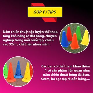 Nấm chiến thuật tập bóng đá, marker luyện bóng đá, cone khởi động thể thao, nấm chướng ngại vật