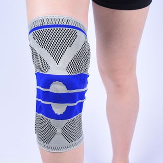 Đai xỏ bảo vệ khớp gối, chất liệu silicon cao cấp có lò xo trợ lực, băng đeo đầu gối tập gym, chạy bộ