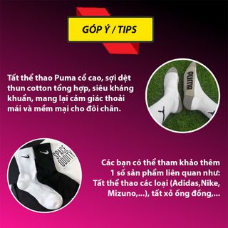 Tất thể thao cổ cao, sợi dệt thun cotton tổng hợp, êm mịn và siêu kháng khuẩn, vớ cao cấp giá rẻ