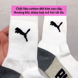 Tất thể thao cổ cao, sợi dệt thun cotton tổng hợp, êm mịn và siêu kháng khuẩn, vớ cao cấp giá rẻ