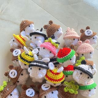 Móc khoá nấm đội mũ len