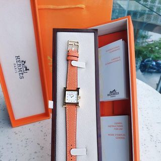 ĐỒNG HỒ NỮ CAO CẤP HEMES DÂY DA MẶT SỐ NIỀNG TRƠN BẠC 1